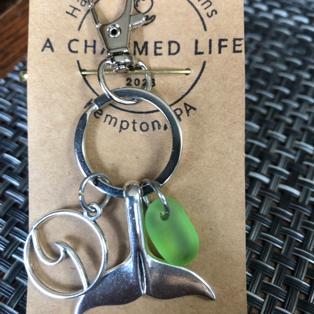 NOT FOR SALE. NWT, Handmade by A Charmed Life. Sea Glass & Ocean Themed Keychain